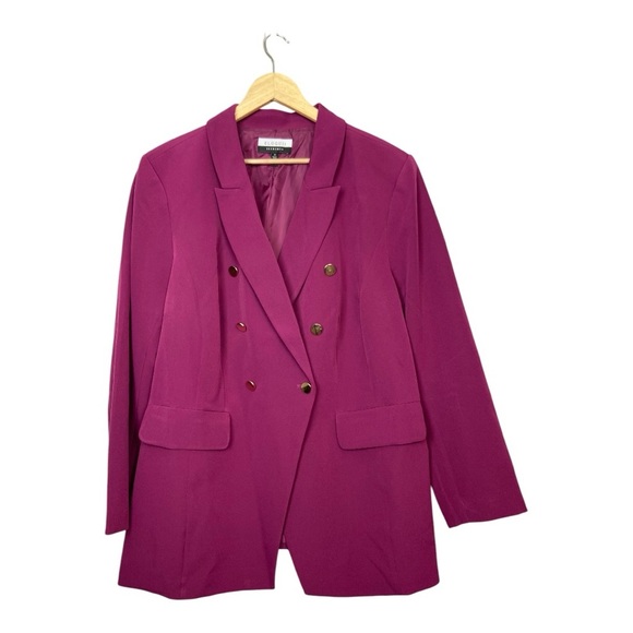 Women's Purple Double-Breasted Blazer - Picture 2 of 4